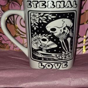 Eternal Love Black and White Vinyl Mug. Dishwasher Safe!